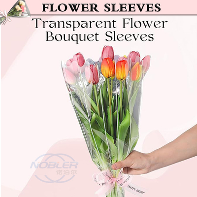 Wegwerfzellophan-Blumen-Blumenstrauß-Ärmel-Plastikverpackungstaschen mit Spitze-Dekor